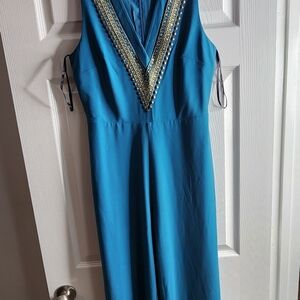 Bebe Teal Dress with Bold Zipper